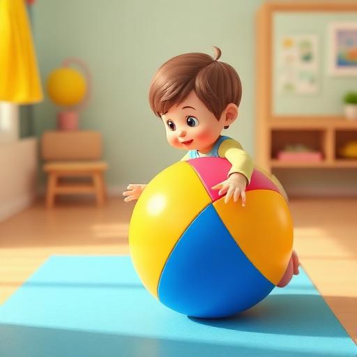 Jugar a empujar pelotas grandes