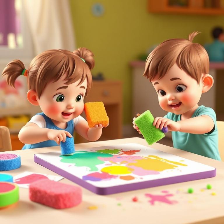 Pintura con esponja mojada