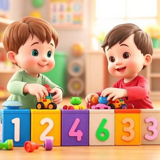 Guardar juguetes en cajas numeradas